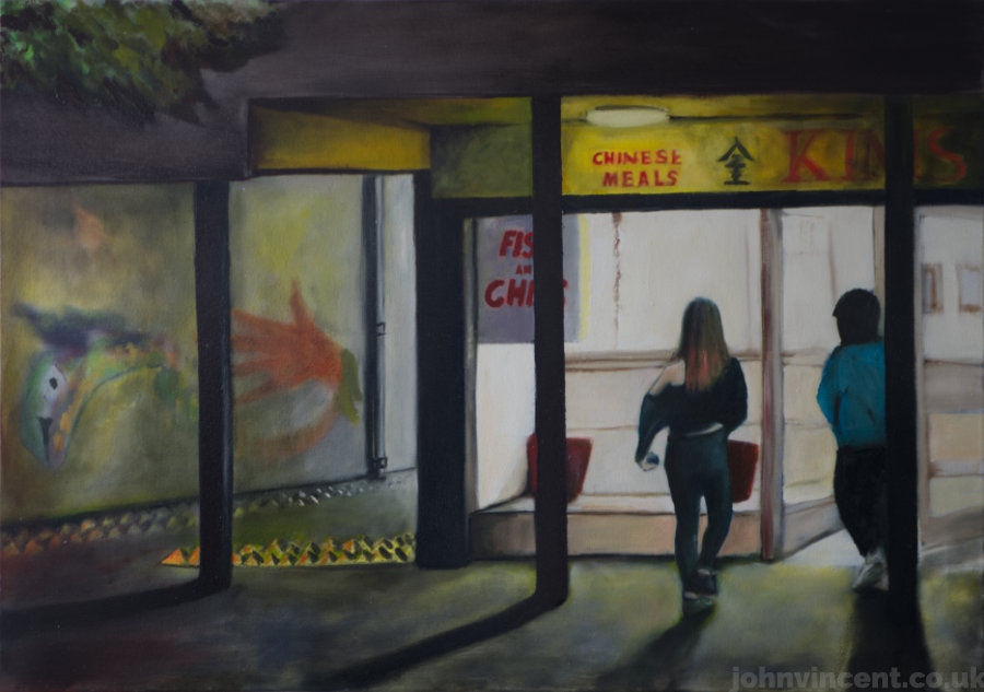 'Chip Shop', Oil on canvas, 119x82cm, 2017